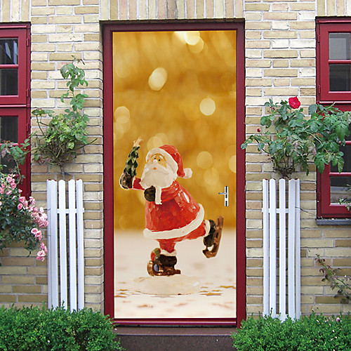 

Christmas Self-adhesive Creative Door Stickers Living Room Diy Decoration Home Waterproof Wall Stickers