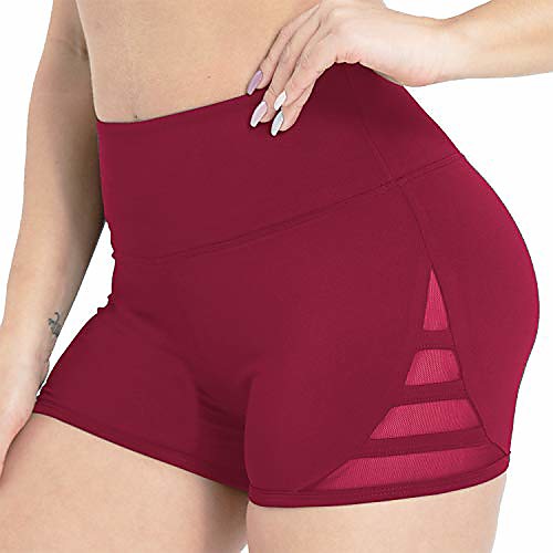 

booty shorts for women gym workout shorts butt lifting hot tight shorts wine red large