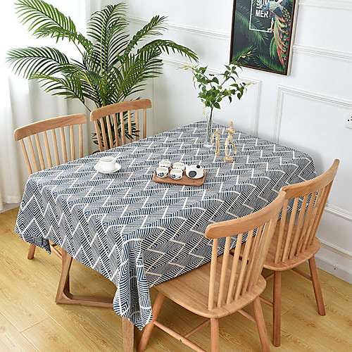 

Thick Waterproof Tablecloth Square Tablecloth Decorative Kitchen Rectangular Tablecloth Wave 1 pc