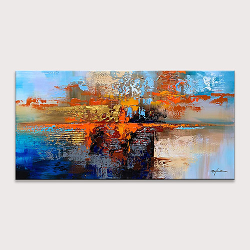 

Oil Painting Hand Painted Horizontal Abstract Modern Rolled Canvas (No Frame)