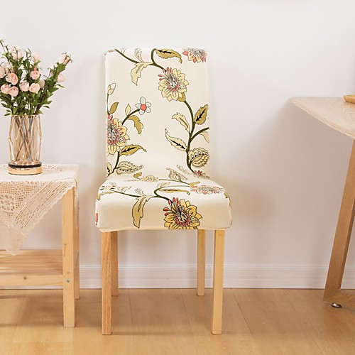 

1 Piece Floral Print Stretch Removable Washable Short Dining Chair Covers, Dining Room Chair Protector Seat Slipcover for Hotel,Banquet,Wedding,Party