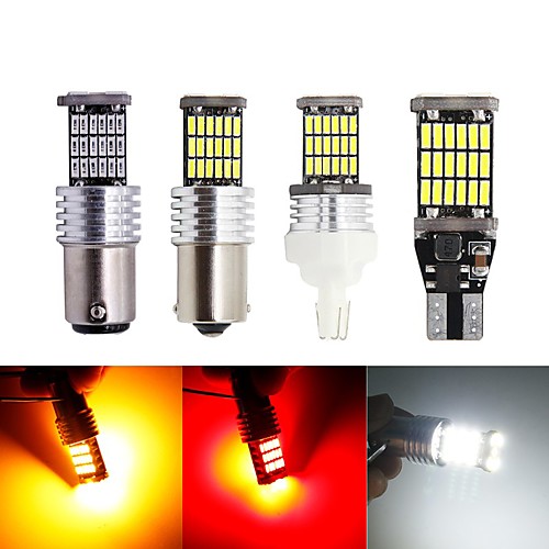 

2pcs T15 T20 1156 BA15S P21W W16W 45SMD 4014 LED CANBUS NO ERROR Car Tail Bulb Brake Light Backup Reverse Lamp White Yellow 12V