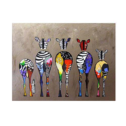 

Nursery Oil Painting Handmade Hand Painted Wall Art Abstract Colorful Zebra Home Decoration Décor Rolled Canvas No Frame Unstretched