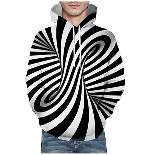 

Men's Pullover Hoodie Sweatshirt Graphic Abstract 3D Front Pocket Hooded Daily 3D Print 3D Print Casual Hoodies Sweatshirts Long Sleeve Black