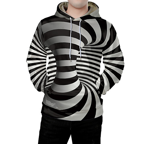 

Men's Plus Size Pullover Hoodie Sweatshirt Graphic 3D Front Pocket Round Neck Daily Weekend 3D Print 3D Print Hoodies Sweatshirts Long Sleeve Black