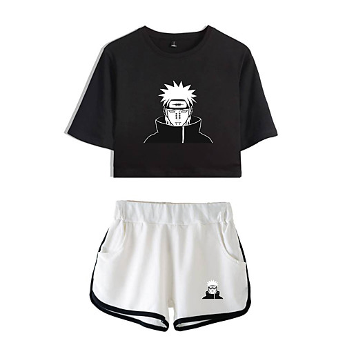

Inspired by Naruto Cosplay Akatsuki Pain Outfits Crop Top Pure Cotton Print Printing Harajuku Graphic Shorts For Women's
