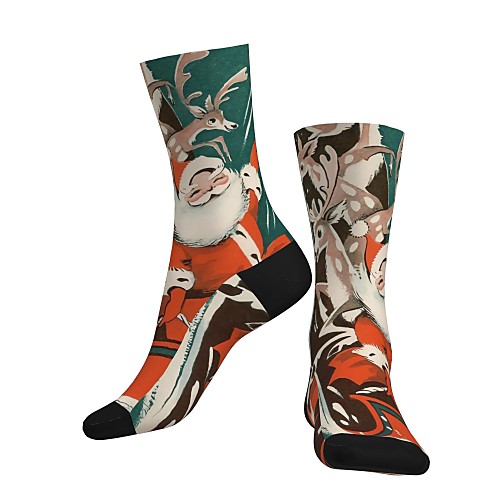 

Crew Socks Compression Socks Calf Socks Athletic Sports Socks Cycling Socks Women's Men's Bike / Cycling Breathable Soft Comfortable 1 Pair Christmas Santa Claus Cotton Orange S M L / Stretchy