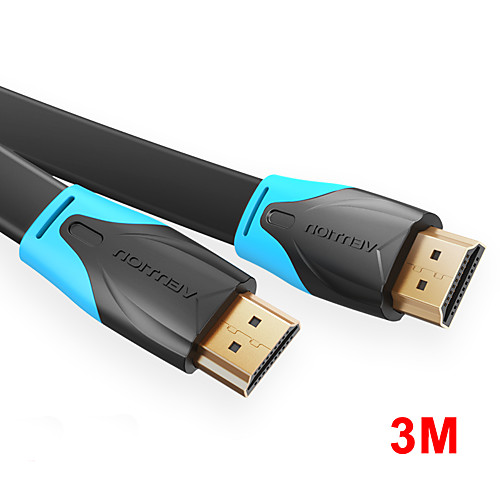 

Vention HDMI-compatible to HDMI-compatible Cable Flat HDMI-compatible2.0 Cable Male to Male 4K2K 18Gbps Supports Ethernet 3D 4K Video for HDTV PS3/4 3m