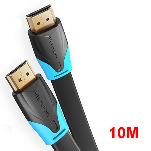 

Vention HDMI-compatible to HDMI-compatible Cable Flat HDMI-compatible2.0 Cable Male to Male 4K2K 18Gbps Supports Ethernet 3D 4K Video for HDTV PS3/4 10m