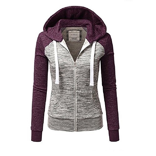 

Women's Zip Up Hoodie Sweatshirt Solid Color Zipper Daily Casual Hoodies Sweatshirts Purple Red