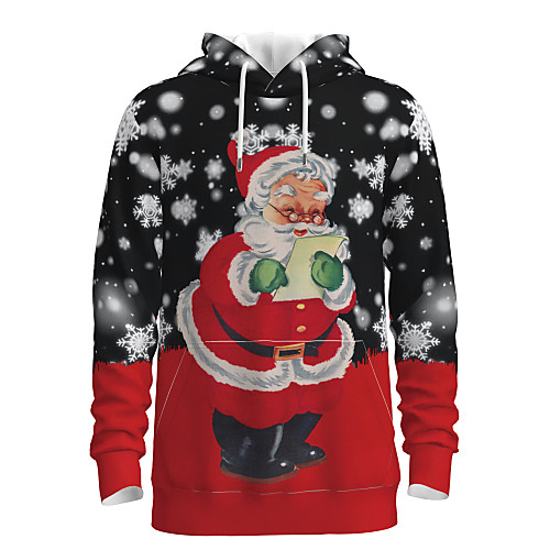 

Men's Pullover Hoodie Sweatshirt Graphic 3D Ugly Christmas Hooded Daily 3D Print Christmas Hoodies Sweatshirts Long Sleeve Red