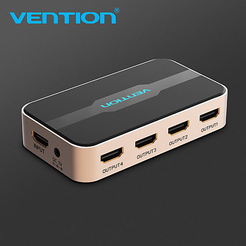 

Vention HDMI-compatible Splitter 1x4 4k 3D Splitter HDMI-compatible Switch Adapter 1 In 4 Out With Power Supply Metal Type For Amplifier HDCP