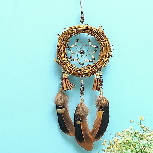 

Boho Dream Catcher Handmade Gift Wall Hanging Decor Art Ornament Craft Indian Rattan Bead for Kids Bedroom Wedding Festival 3610cm
