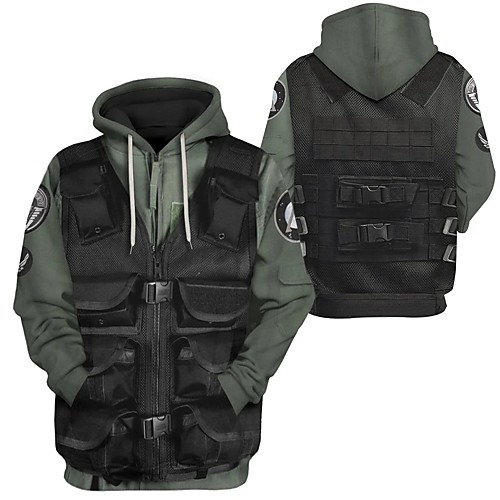 

Inspired by Cosplay Army Cosplay Costume Hoodie Terylene Graphic Printing Hoodie For Women's / Men's