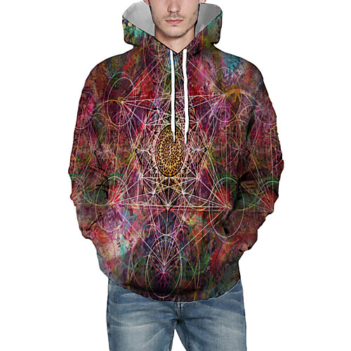 

Men's Pullover Hoodie Sweatshirt Print Graphic 3D Front Pocket Hooded Daily 3D Print 3D Print Casual Hoodies Sweatshirts Long Sleeve Red