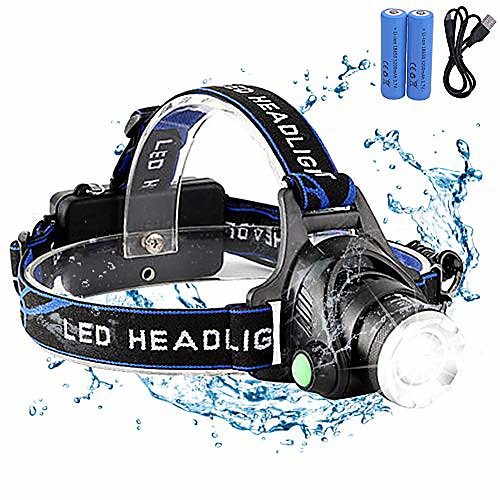 

waterproof usb rechargeable hardhats led headlamp flashlight for camping (headlamp-1)