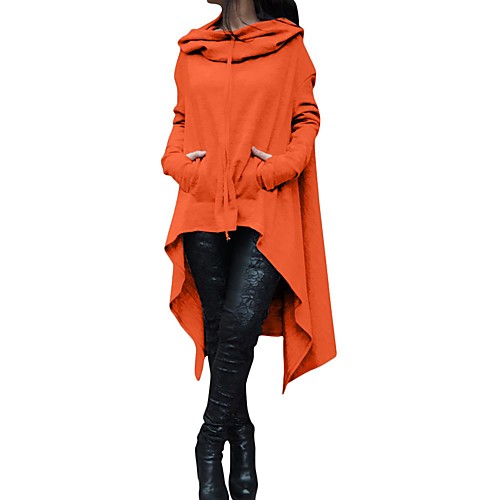 

Women's T Shirt Dress Tee Dress Knee Length Dress Blue Purple Yellow Blushing Pink Wine Army Green Gray Orange Light Gray Black Long Sleeve Solid Color Fall Winter Casual Loose Linen S M L XL XXL 3XL