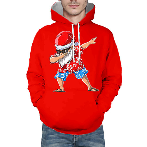 

Men's Pullover Hoodie Sweatshirt Print Graphic 3D Hooded Christmas Daily 3D Print 3D Print Christmas Hoodies Sweatshirts Long Sleeve Red
