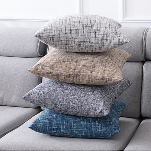 

Simple Faux Linen Sofa Pillow Case Bedside Cushion Living Room Pillow Chair Back Cushion Car Lumbar Pillow Pillowcase