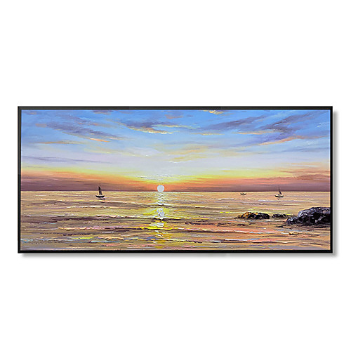 

Oil Painting Hand Painted Horizontal Panoramic Abstract Modern Rolled Canvas (No Frame)