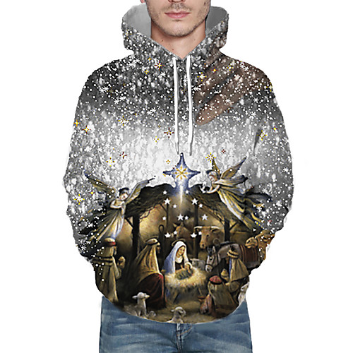 

Men's Pullover Hoodie Sweatshirt Print Graphic 3D Hooded Christmas Daily 3D Print 3D Print Christmas Hoodies Sweatshirts Long Sleeve Khaki