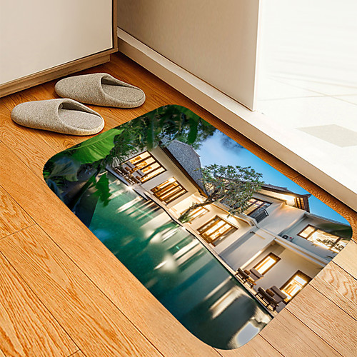 

Vegetation Pool Villa Digital Printing Floor Mat Modern Bath Mats Nonwoven Memory Foam Novelty Bathroom