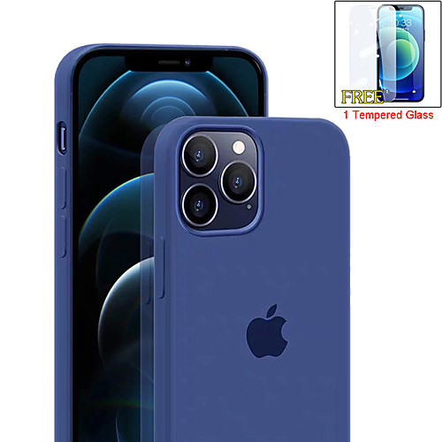 

Case For Apple iPhone 12 / iPhone 12 Mini / iPhone 12 Pro Max Shockproof Back Cover Solid Colored Silica Gel