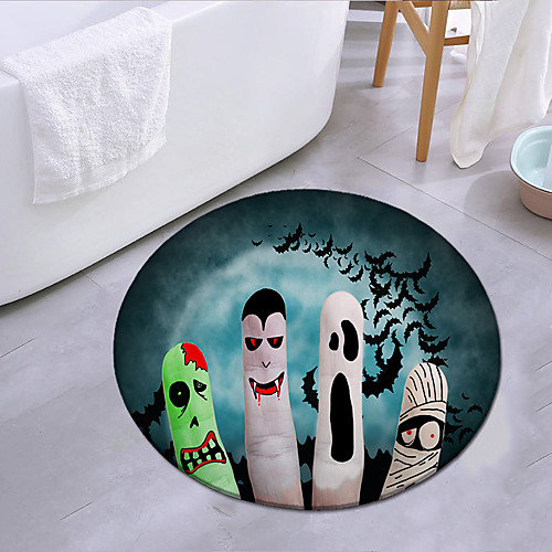 

Halloween Round Mat Carpet Door Mat Bedroom Living Room Carpet Study Room Carpet Kitchen Bathroom Anti-slip Mat