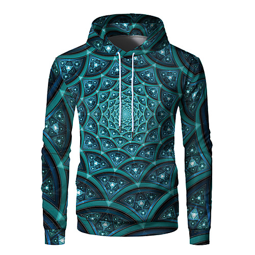 

Men's Plus Size Pullover Hoodie Sweatshirt Graphic 3D Front Pocket Round Neck Daily Weekend 3D Print 3D Print Hoodies Sweatshirts Long Sleeve Green