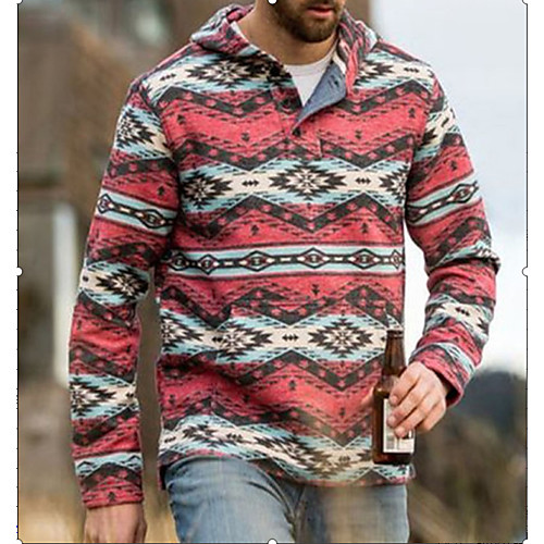 

Men's Pullover Hoodie Sweatshirt Graphic Front Pocket Hooded Daily 3D Print Casual Hoodies Sweatshirts Long Sleeve Loose Red