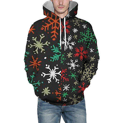 

Men's Pullover Hoodie Sweatshirt Print Graphic 3D Hooded Christmas Daily 3D Print Christmas Hoodies Sweatshirts Long Sleeve Black