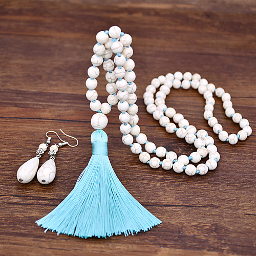 

Women's Jewelry Set Tassel Fringe Animal Laugh Gemini Unique Design Tassel Ethnic Casual / Sporty Boho Earrings Jewelry Blue For Christmas Halloween Party Evening Sports Festival 3pcs