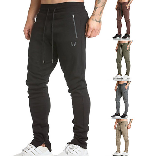 

mens sweatpants men joggers workout jogger pants with zipper pockets dark grey