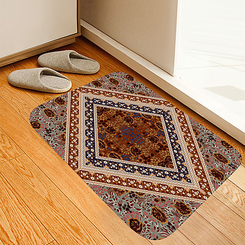 

Flower Pattern Digital Printing Floor Mat Modern Bath Mats Nonwoven Memory Foam Novelty Bathroom