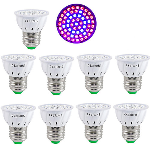 

10pcs 60LEDs Phyto LED Grow Light for Indoor Plants Lamp Plant Light E27 Fitolamp E14 LED Lamp For Plants
