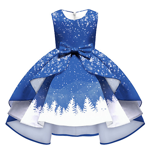 

Santa Claus Christmas Dress Women's Kid's Leisure Party Christmas Polyester Dress