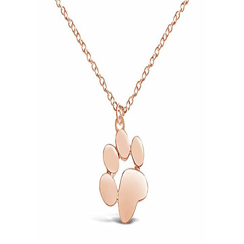 

paw print necklace, paw necklace, dog necklace, dog jewelry for women, dog paw necklace, dog pendant, dog necklaces for women (rose gold tone)