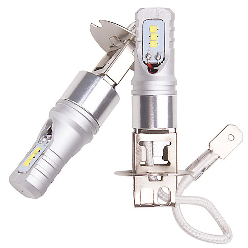 

OTOLAMPARA 1Pair of Car LED Bulb H3 50000hrs Lifetime ZES LED 600% Halogen Bulb Lightness Special for Chevrolet Aveo/ Mazda Protege/ Volkswagen Eurovan/ Volvo V40 LED Fog Light Bulb H3C S Ultra White