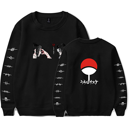 

Inspired by Naruto Cosplay Akatsuki Uchiha Itachi Hoodie Anime Polyester / Cotton Blend Print Printing Harajuku Graphic Hoodie For Women's / Men's