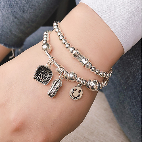 

Women's Men's Bead Bracelet Friendship Bracelet Wrap Bracelet Beads Birthday Vintage Theme Love Stylish Rustic / Lodge Ethnic Punk Trendy Alloy Bracelet Jewelry Silver For Christmas Party Evening