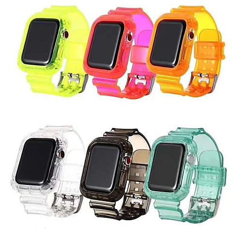 

Watch Band for Apple Watch Band Series 6 5 4 3 2 1 Silicone Transparent for Iwatch 38mm 40mm 42mm 44mm