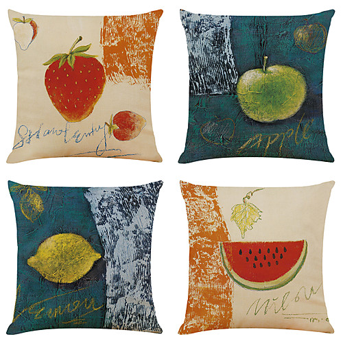 

Cushion Cover 4PC Faux Linen Soft Decorative Square Throw Pillow Cover Cushion Case Pillowcase for Sofa Bedroom 45 x 45 cm (18 x 18 Inch) Superior Quality Mashine Washable