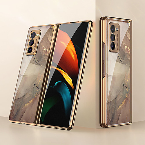 

Case For Samsung Galaxy Galaxy Z Flip / Galaxy Z Fold 2 / W20 / Fold 1 Shockproof / Plating / Ultra-thin Back Cover Color Gradient / Scenery / Geometric Pattern TPU / Tempered Glass