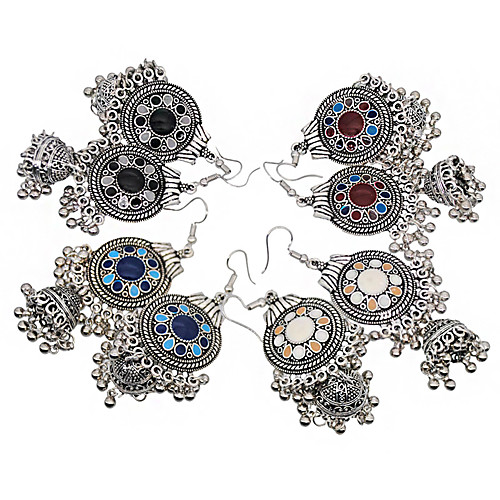 

Women's Drop Earrings Hoop Earrings Earrings Vintage Style Holiday Fashion Birthday Statement Fashion Vintage Trendy Boho Resin Earrings Jewelry Blue / White / Black For Christmas Halloween Birthday