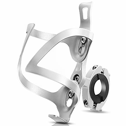 

bike cup holder, bicycle 2-in-1 bottle bracket, aluminum alloy water bottle cages, universal rotation cup drink holders for bike handlebars, motorcycle, mtb, boat, walker, wheelchair, stroller