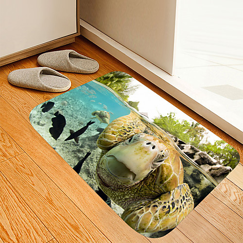 

Turtle Black Fish Digital Printing Floor Mat Modern Bath Mats Nonwoven Memory Foam Novelty Bathroom