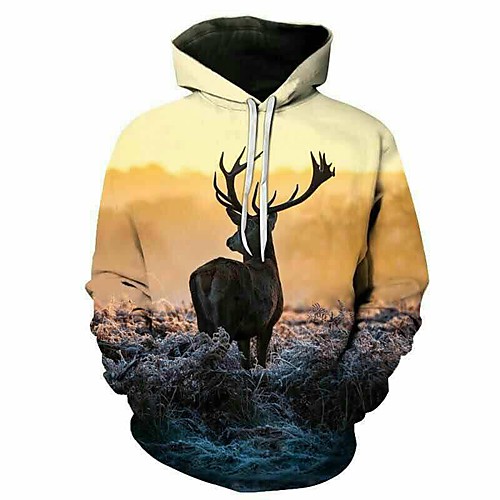 

Inspired by Animal Deer Cosplay Costume Hoodie Plush Fabric 3D Printing Harajuku Graphic Hoodie For Women's / Men's