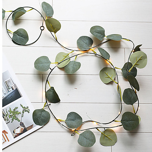 

Artificial Eucalyptus Leaf Rattan Garland String Lights Vine Fairy Lights 6.6ft 20 LED Copper Wire Battery Powered Decor for Home Kitchen Garden Office Wedding Wall