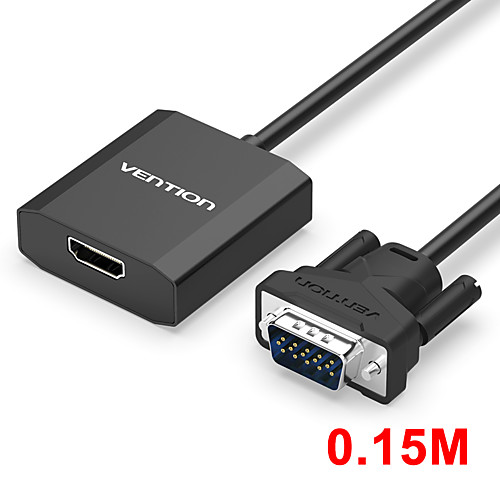 

Vention VGA to HDMI-compatible Converter Cable Analog AV to Digital Converter Adapter with Audio 1080P for PC Laptop to HDTV Projector hot 0.15m Metal style