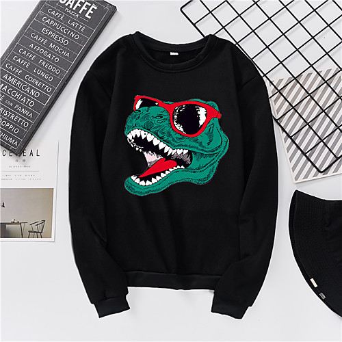 

Women's Men's Pullover Sweatshirt Animal Round Neck Daily 3D Print Basic Hoodies Sweatshirts Long Sleeve Loose Blue Yellow Blushing Pink